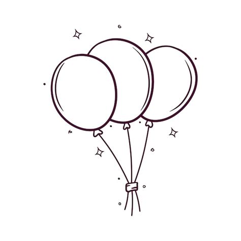 Premium Vector | A drawing of three balloons with the words " happy ...