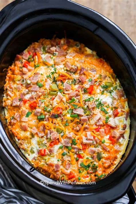 Crockpot Breakfast Casserole {set Overnight } Spend With Pennies