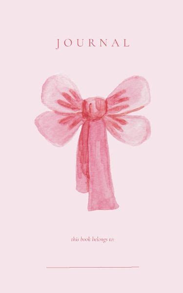 Pink Bow Journalnotebookdiary Cute Minimalistic In 2024 Book Cover