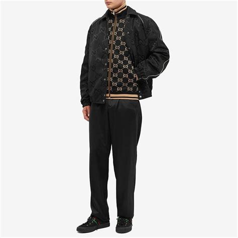 Gucci Men's All Over GG Velour Track Jacket in Black Gucci