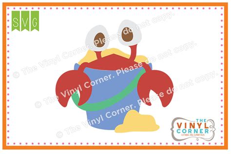 Crab Bucket Cuttable Svg Clipart Design Applique Corner