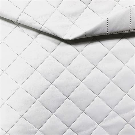 Tissu d ameublement CUIR ÉCO MATELASSÉ KARO 5x5 Blanc