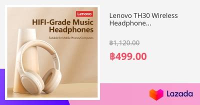 Lenovo TH30หฟรสายหฟงบลททธ5 3สเตอรโอไฮไฟเพลงพรอมไมโฟนตดเสงรบกวน