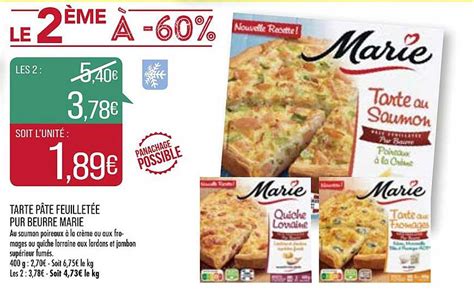 Promo Tarte P Te Feuillet E Pur Beurre Marie Chez Match Icatalogue Fr