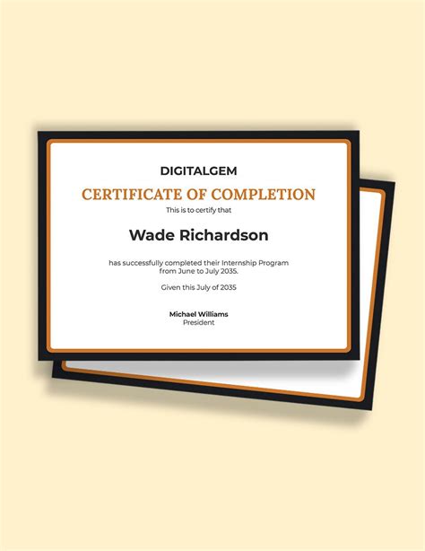 Editable Internship Certificate Template - Download in Word, Google ...