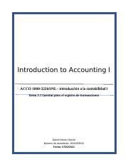 ACCO 1000 TAREA 3 1 Xlsx Introduction To Accounting I ACCO 1000