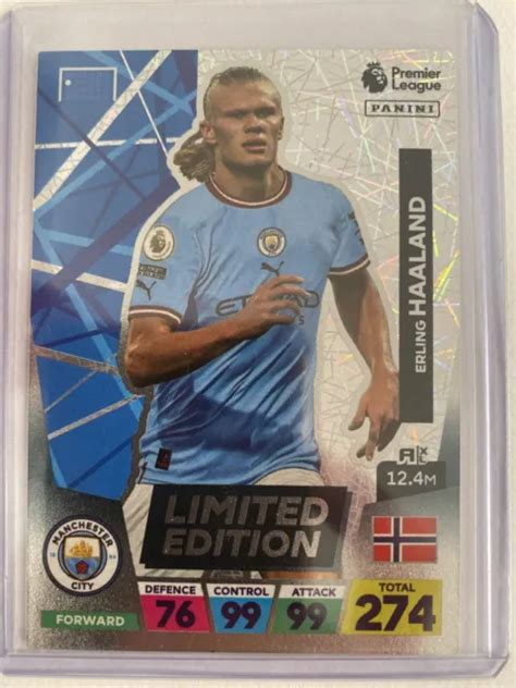 Erling Haaland Man City Panini Adrenalyn Xl Scheda Edizione Limitata