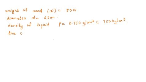 Solved A Cylindrical Disk Of Wood Weighing N And Having A Diameter