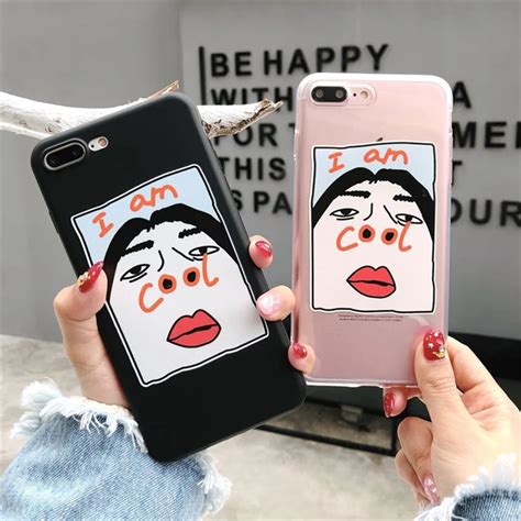 Fashion Carnoon Ugly Nose Phone Cases For Iphone 6 6s Plus Couples Soft