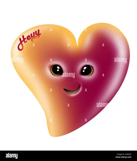 Heart illustration. Cute heart with smile and big eyes. Smiling Heart ...