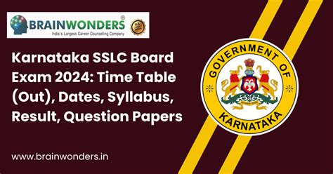 Karnataka Sslc Board Exam Dates Model Papers Admit Card Exam