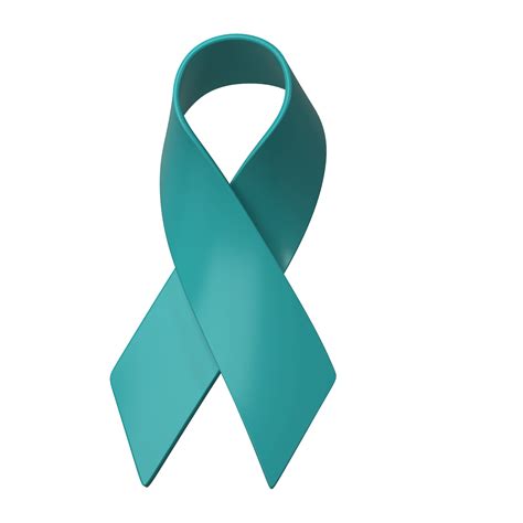 3d Ovarian Cancer Awareness Month Teal Color Ribbon Ovarian Cancer