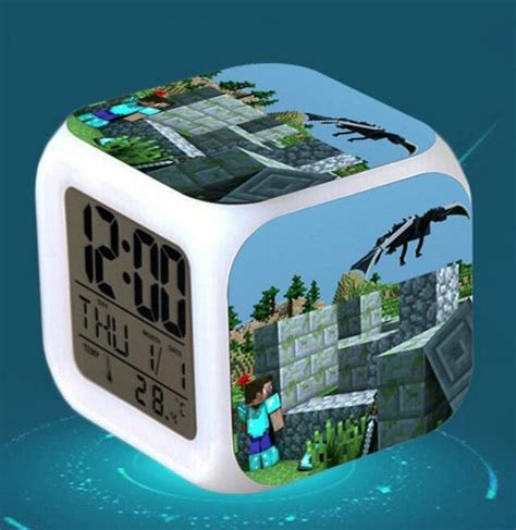 Minecraft #12 LED clock Digital Alarm Clock Kids