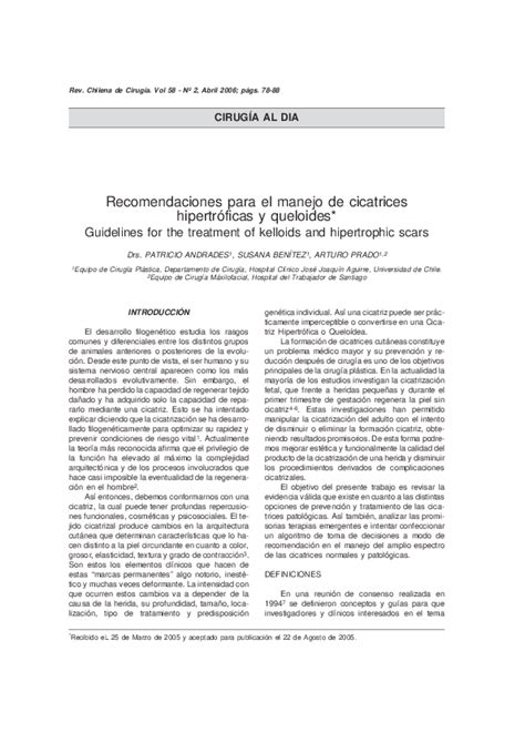 Pdf Recomendaciones Para El Manejo De Cicatrices Hipertróficas Y