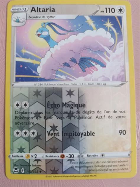 Carte Pok Mon Reverse Rare Altaria Eb Temp Te Argent E Fr