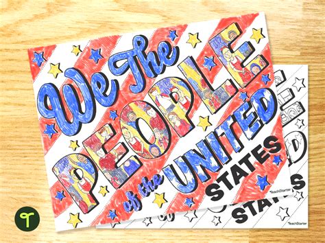 We The People Constitution Day Coloring Page Teach Starter