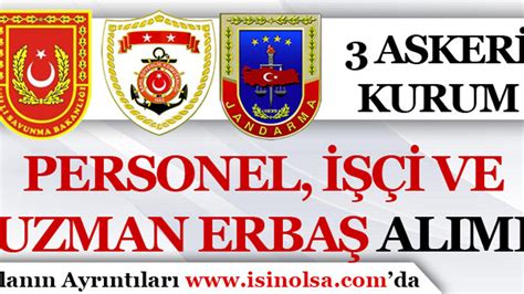 Askeri Kurumlar 1983 Uzman Erbaş İşçi ve Personel Alıyor Jandarma