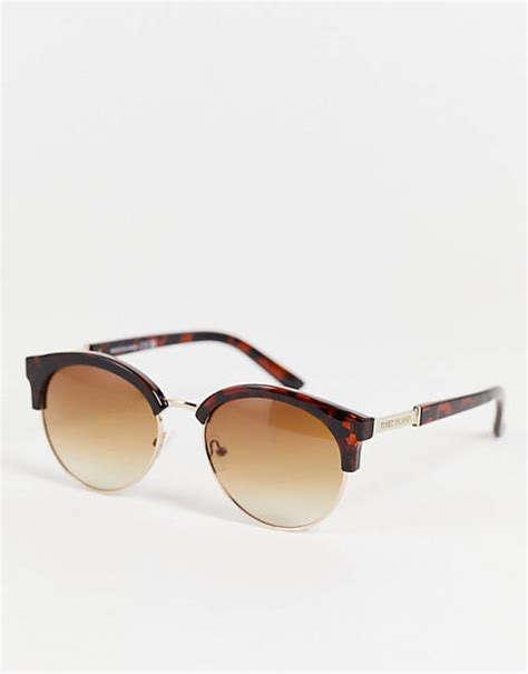 River Island Round Style Sunglasses In Brown Brown Asos