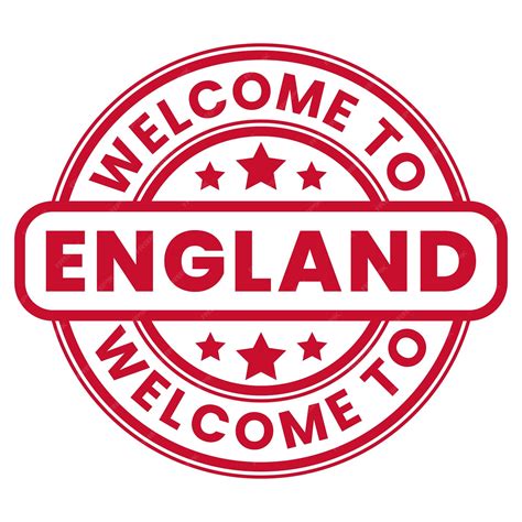 Premium Vector Red Welcome To England Sign Stamp Sticker With Stars