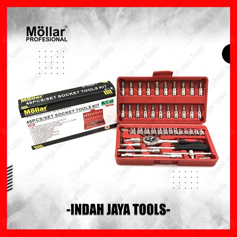 Jual MOLLAR Kunci Sok Set 46 Pcs 1 4 Mata Obeng Socket Sock Shock