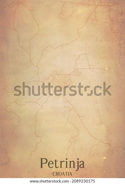 Vintage Map Petrinja Croatia Paper Background Stock Illustration ...