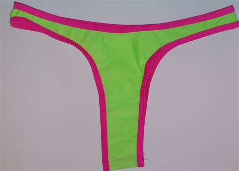 Sex Neckholder Triangel String Tanga Bikini Neonpink Neongrün Gogo S M