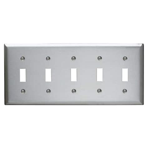 Legrand Pass And Seymour 302 304 S S 5 Gang 5 Toggle Wall Plate Stainless Steel 1 Pack Ss5