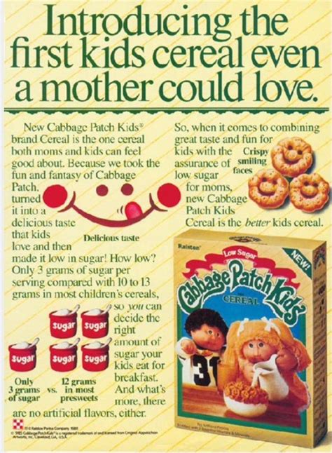 Cabbage Patch Kids cereal Circa 1985 | Kids cereal, Cereal brands, Cabbage patch kids