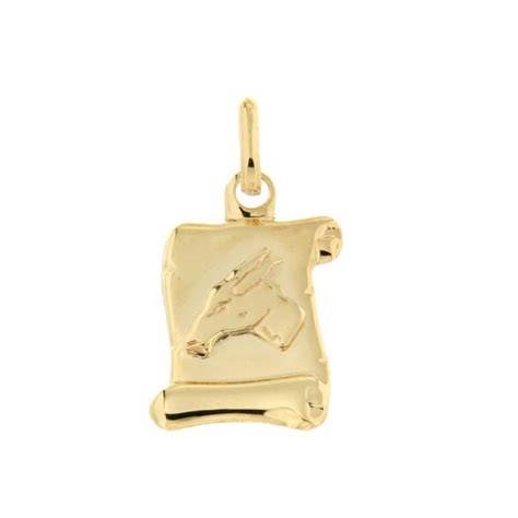 Pendentif Parchemin Capricorne En Or Jaune Cha Ne Offerte