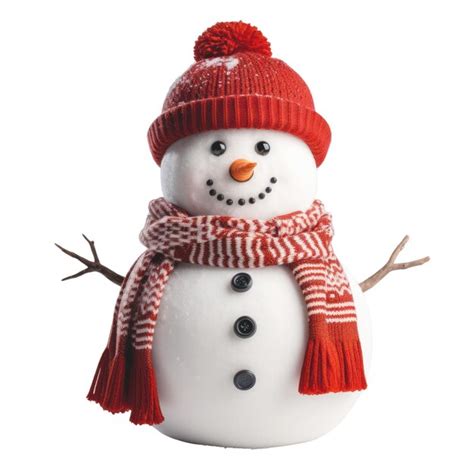 Boneco De Neve Isolado Em Fundo Branco Transparente Foto Premium