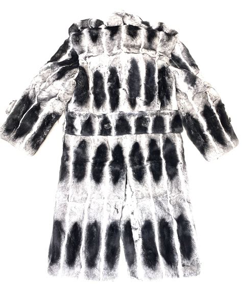 Kashani Mens 34 Rex Chinchilla Trench Fur Coat Colorful Coat Fur