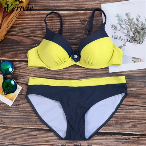 Aliexpress Buy Women Sexy Yellow Bikini Set Print Swimsuit