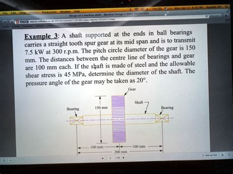 SOLVED Example 3 A Shaft Supported At The Ends In Ball Bearings