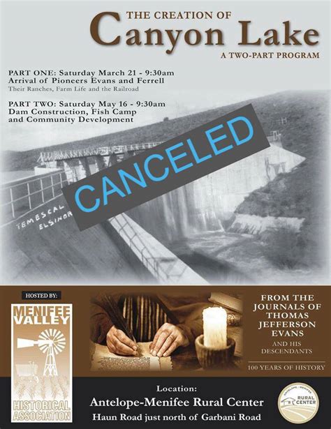 Menifee Valley Historical Association cancels history program - Canyon ...