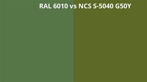 Ral 6010 Vs Ncs S 5040 G50y Ral Colour Chart Uk