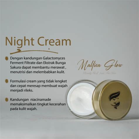 Jual MALLICA GLOW Night Cream Whitening Normal Shopee Indonesia