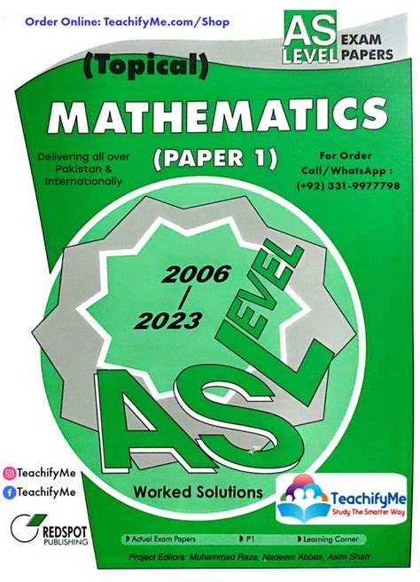 AS Level Mathematics P1 Topical 9709 Redspot 2024 Edition TeachifyMe