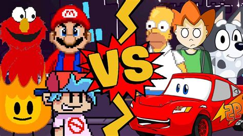 M U G E N Battles Mario Boyfriend Elmo Firey Vs Homer Simpson Muffin