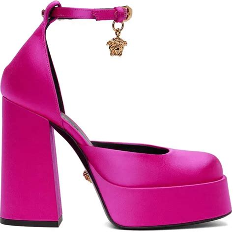 Versace Pink Medusa Aevitas Platform Heels 1pa4v Deep Fuxia Ver Editorialist