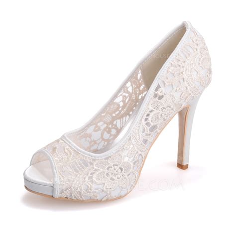 Women S Lace Stiletto Heel Peep Toe Platform Sandals