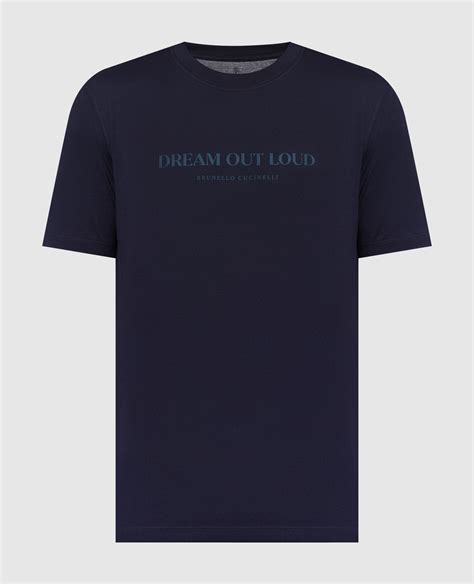 Brunello Cucinelli T Shirt Bleu Avec Imprimé Dream Out Loud M0t618441