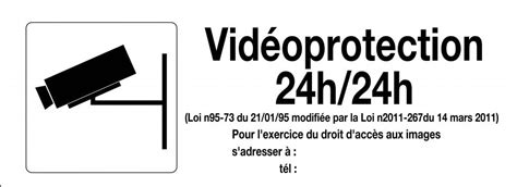 Panneau Vidéoprotection 24h 24h avec pictogramme Rigide 330x120mm