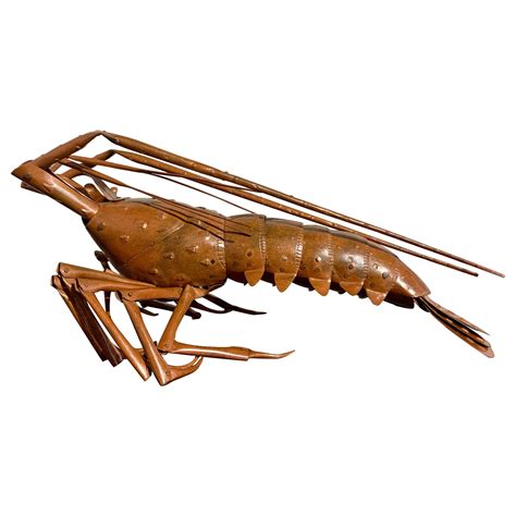 Japanese Articulated Iron Jizai Okimono Of A Lobster By Myochin