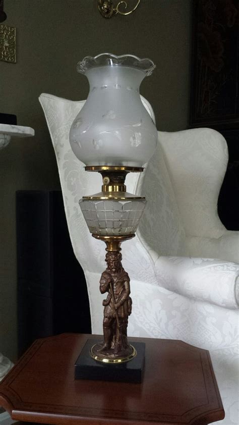 Bradley And Hubbard Frontier Figural Kerosene Lamp Antique Lamps