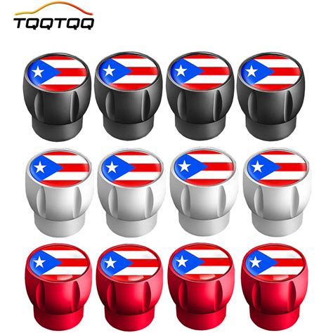 Unids Set De Tapa De V Lvula De Neum Tico Con Bandera De Puerto Rico