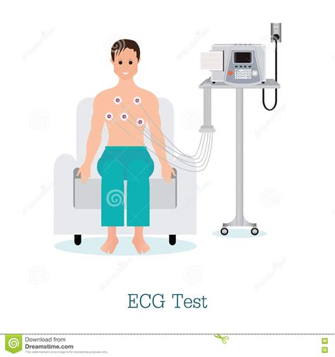 Ecg Test Of De Harttest Met Patiënt Vector Illustratie Illustration