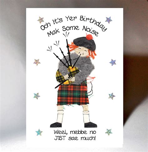 Scottish Birthday Card Piper Wwbd63 Etsy