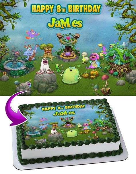 Buy Cakecery My Singing Monsters Edible Cake Image Topper Personalized Birthday Cake Banner 14