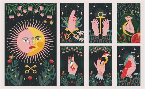 Baraja moderna de cartas del tarot predicción o adivinación del futuro