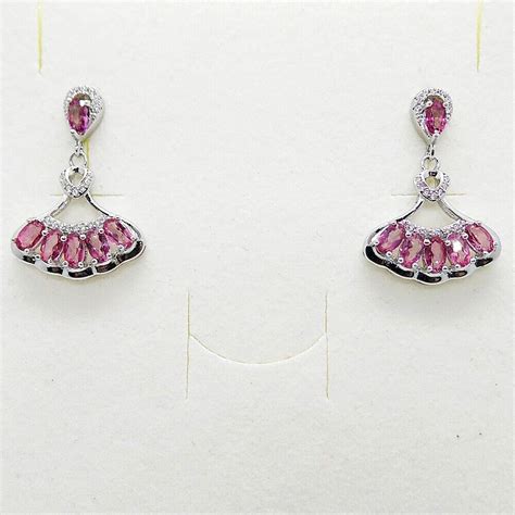 Pink Mystik Topas CZ Ohrringe 925 Silber 585 Weißgold vergoldet eBay